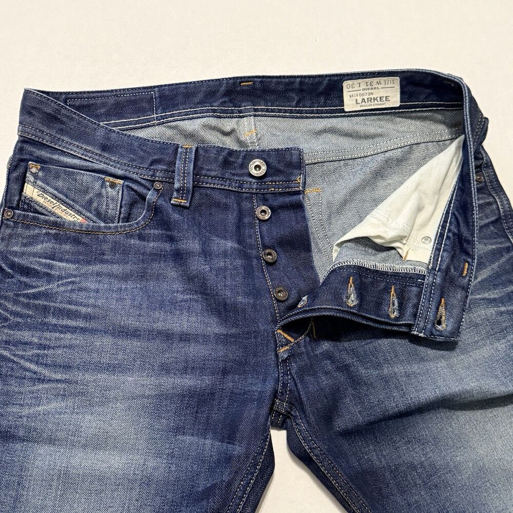 Diesel Larkee Mens 31x30 *33x29 Blue Regular Straight Button Fly Jeans 0073N - Picture 7 of 16